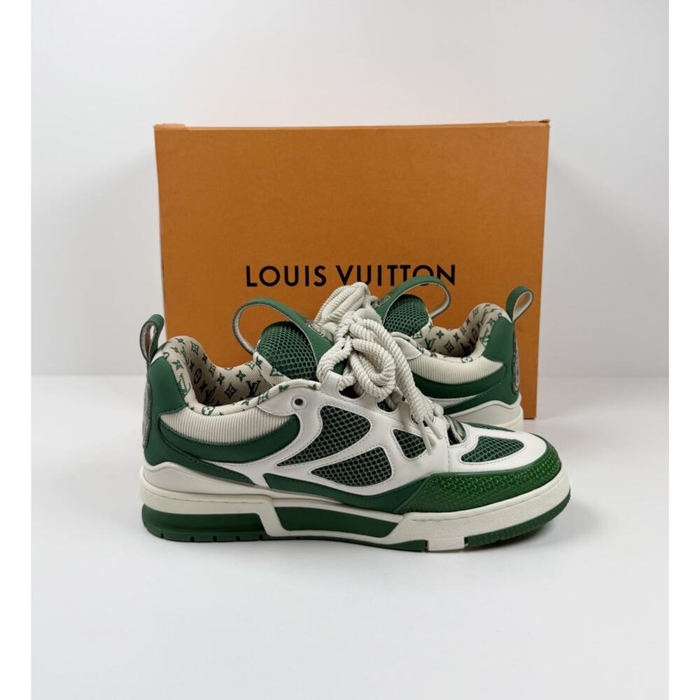 Size 8.5LV/9.5US - Louis Vuitton Skate Leather Green Sneakers - Picture 5 of 9
